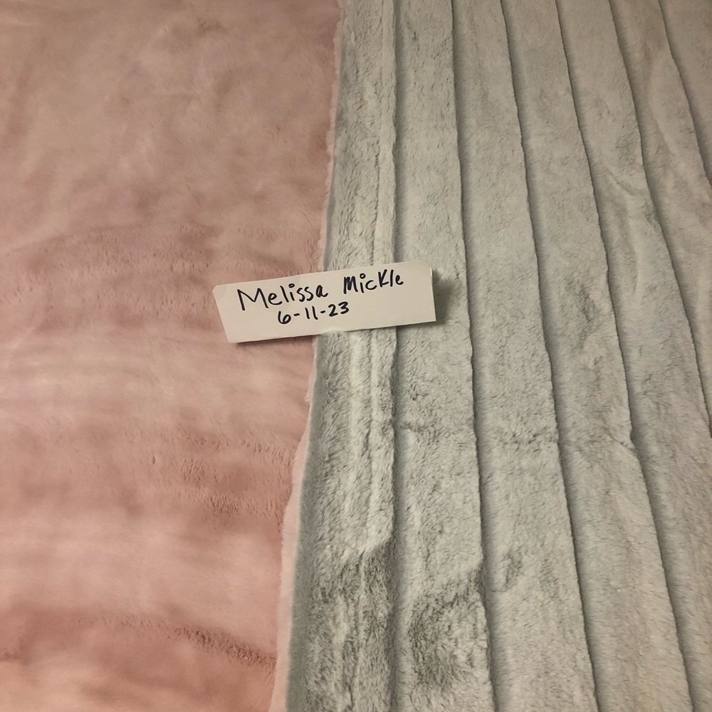72” rosewater OG bunny on silver sherbet by Minky Corner